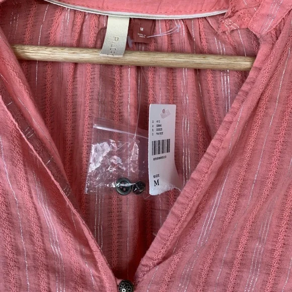 Pilcro Pink Long Sleeve Button Down Blouse - Picture 9 of 11